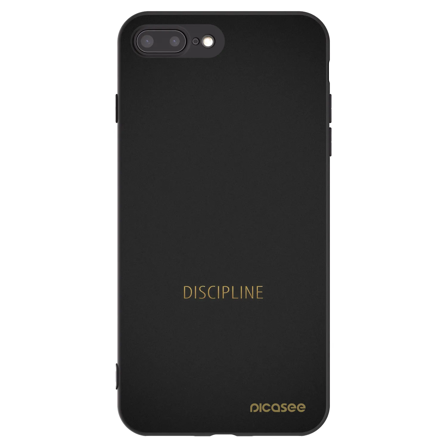 Picasee silikonowe czarne etui na Apple iPhone 7 Plus - Discipline