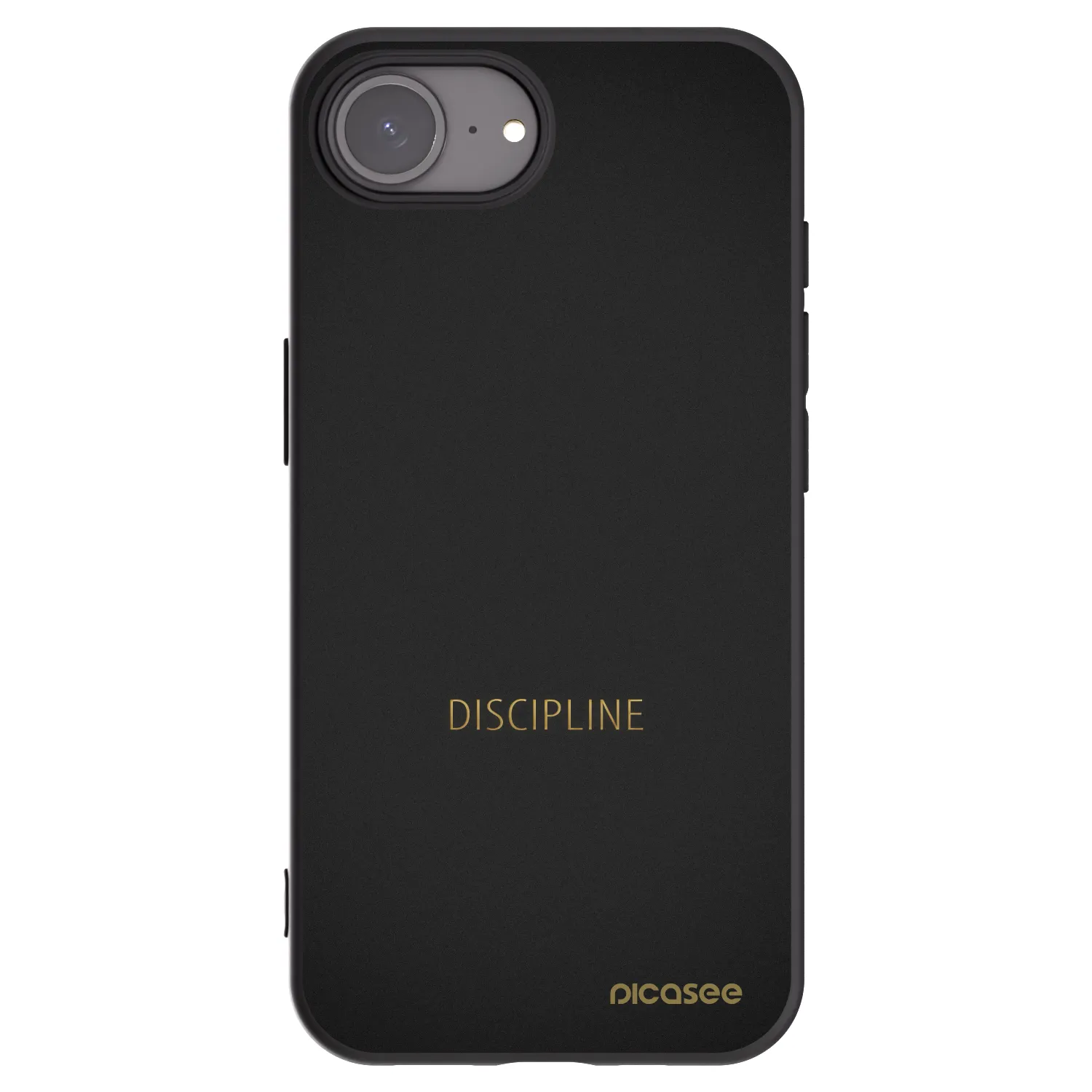 Picasee silikonowe czarne etui na Apple iPhone 16e - Discipline