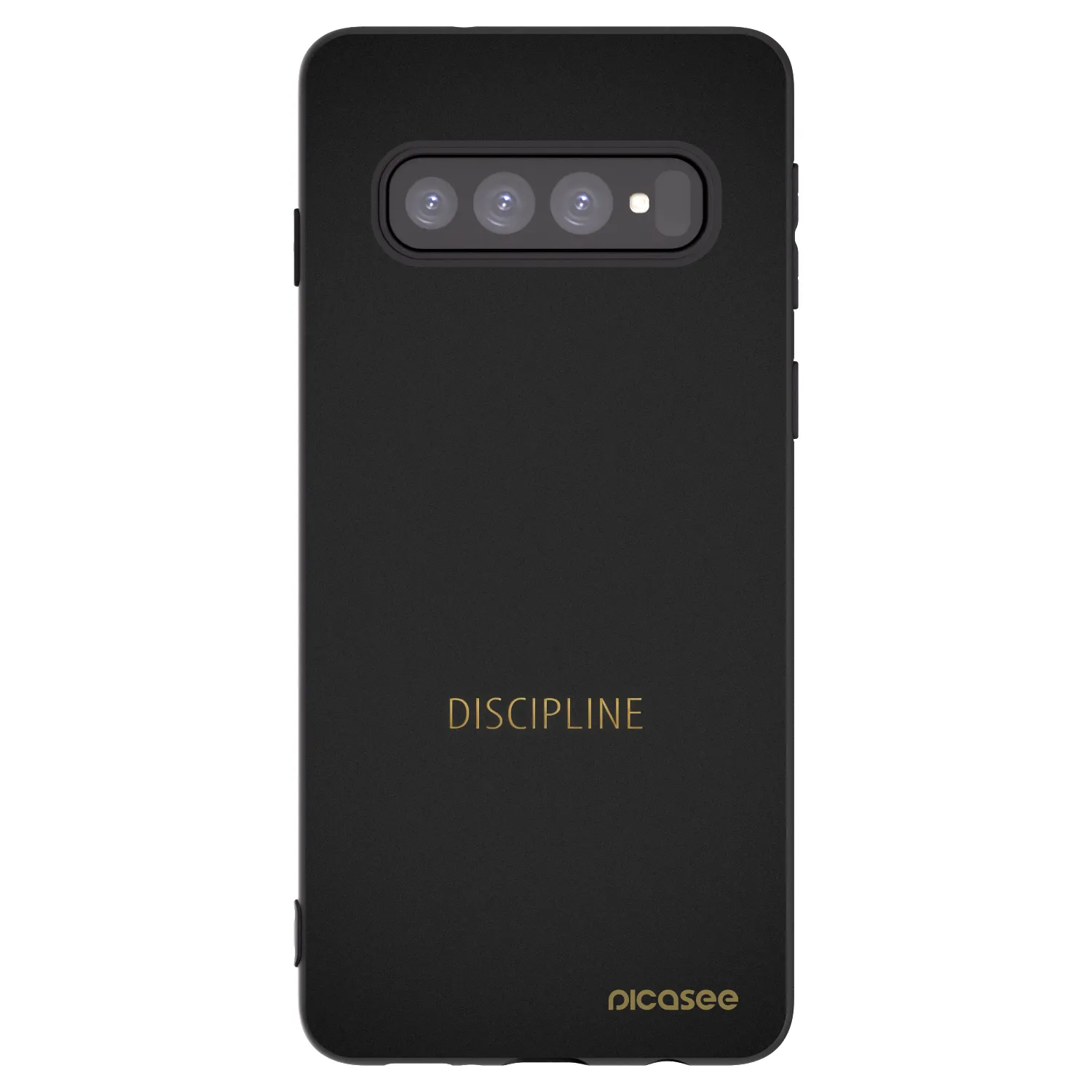 Picasee silikonowe czarne etui na Samsung Galaxy S10 G973 - Discipline