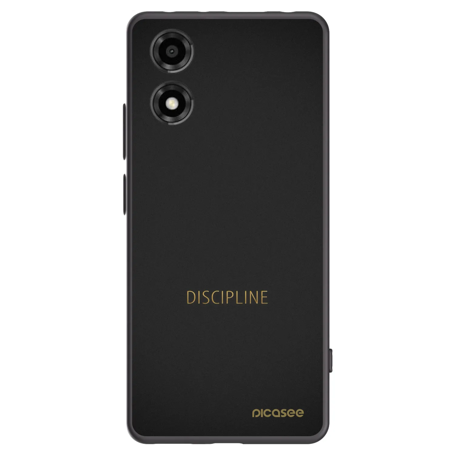 Picasee silikonowe czarne etui na Motorola Moto E14 - Discipline