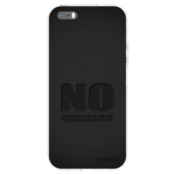 Picasee silikonowe przeźroczyste etui na Apple iPhone 5/5S/SE - No Excuses