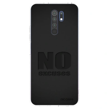 Picasee silikonowe przeźroczyste etui na Xiaomi Redmi 9 - No Excuses
