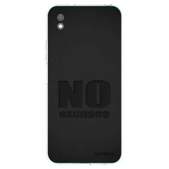 Picasee silikonowe czarne etui na Xiaomi Redmi 9A - No Excuses