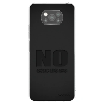 Picasee silikonowe czarne etui na Xiaomi Poco X3 - No Excuses