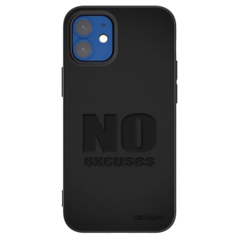 Picasee silikonowe czarne etui na Apple iPhone 12 mini - No Excuses