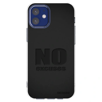 Picasee silikonowe przeźroczyste etui na Apple iPhone 12 mini - No Excuses