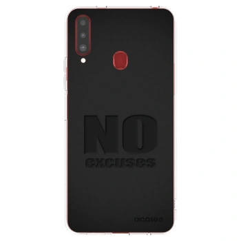Picasee silikonowe przeźroczyste etui na Samsung Galaxy A20s - No Excuses