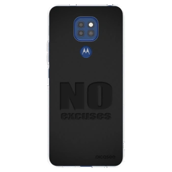 Picasee silikonowe przeźroczyste etui na Motorola Moto G9 Play - No Excuses