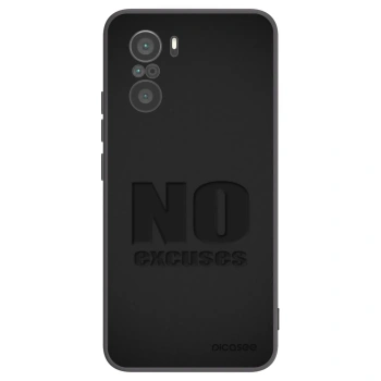 Picasee silikonowe czarne etui na Xiaomi Poco F3 - No Excuses