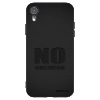Picasee silikonowe czarne etui na Apple iPhone XR - No Excuses