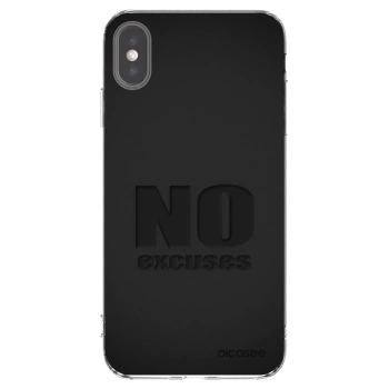 Picasee silikonowe przeźroczyste etui na Apple iPhone XS Max - No Excuses
