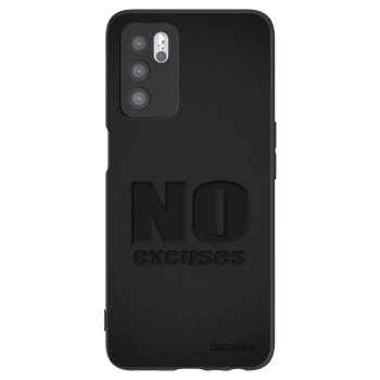 Picasee silikonowe czarne etui na OPPO A16s - No Excuses