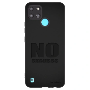 Picasee silikonowe czarne etui na Realme C21Y - No Excuses