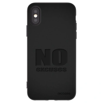 Picasee silikonowe czarne etui na Apple iPhone X/XS - No Excuses