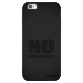 Picasee silikonowe czarne etui na Apple iPhone 6/6S - No Excuses