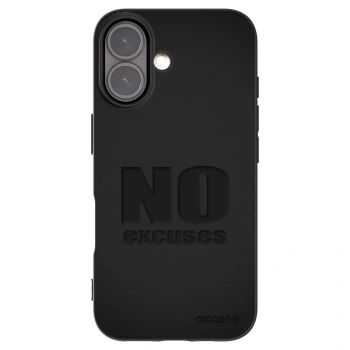 Picasee silikonowe czarne etui na Apple iPhone 16 - No Excuses