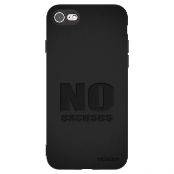 Picasee silikonowe czarne etui na Apple iPhone 8 - No Excuses