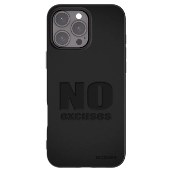 Picasee silikonowe czarne etui na Apple iPhone 16 Pro Max - No Excuses