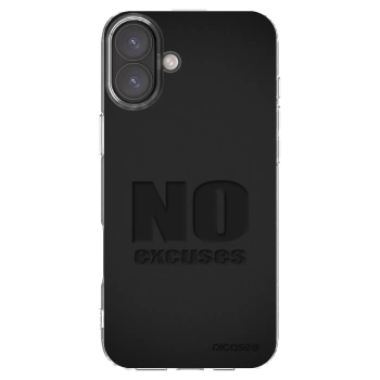 Picasee silikonowe przeźroczyste etui na Apple iPhone 16 Plus - No Excuses