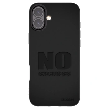 Picasee silikonowe czarne etui na Apple iPhone 16 Plus - No Excuses
