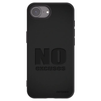 Picasee silikonowe czarne etui na Apple iPhone 16e - No Excuses
