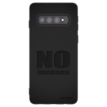 Picasee silikonowe czarne etui na Samsung Galaxy S10 G973 - No Excuses