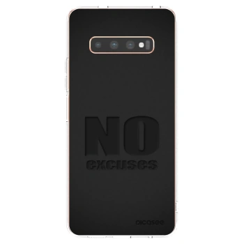 Picasee silikonowe przeźroczyste etui na Samsung Galaxy S10 Plus G975 - No Excuses