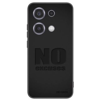 Picasee silikonowe czarne etui na Xiaomi Redmi Note 14S - No Excuses