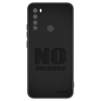 Picasee silikonowe czarne etui na Xiaomi Redmi Note 8 - No Excuses