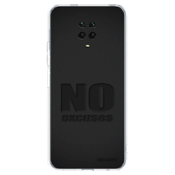 Picasee silikonowe przeźroczyste etui na Xiaomi Redmi Note 9 Pro - No Excuses
