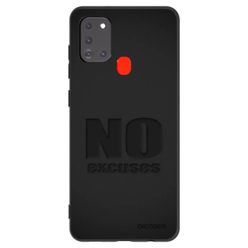 Picasee silikonowe czarne etui na Samsung Galaxy A21s - No Excuses
