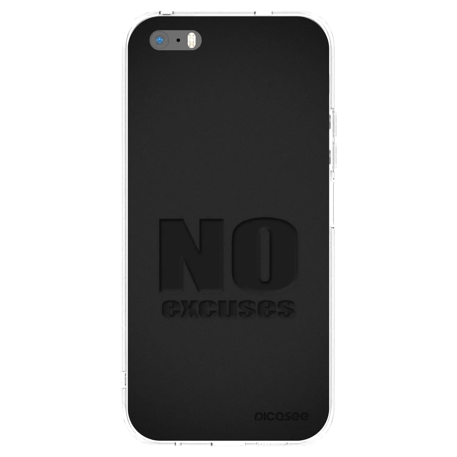 Picasee silikonowe przeźroczyste etui na Apple iPhone 5/5S/SE - No Excuses