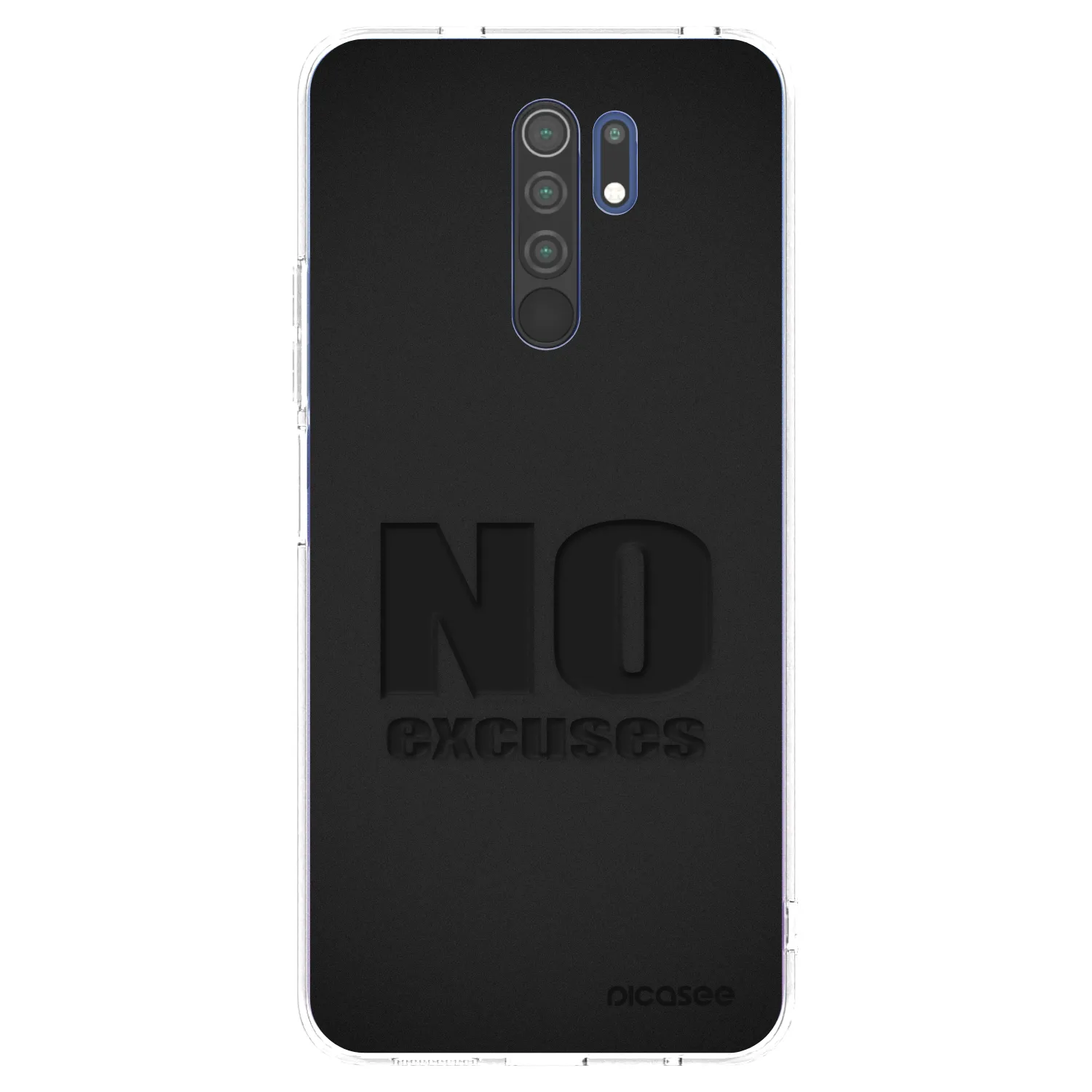 Picasee silikonowe przeźroczyste etui na Xiaomi Redmi 9 - No Excuses