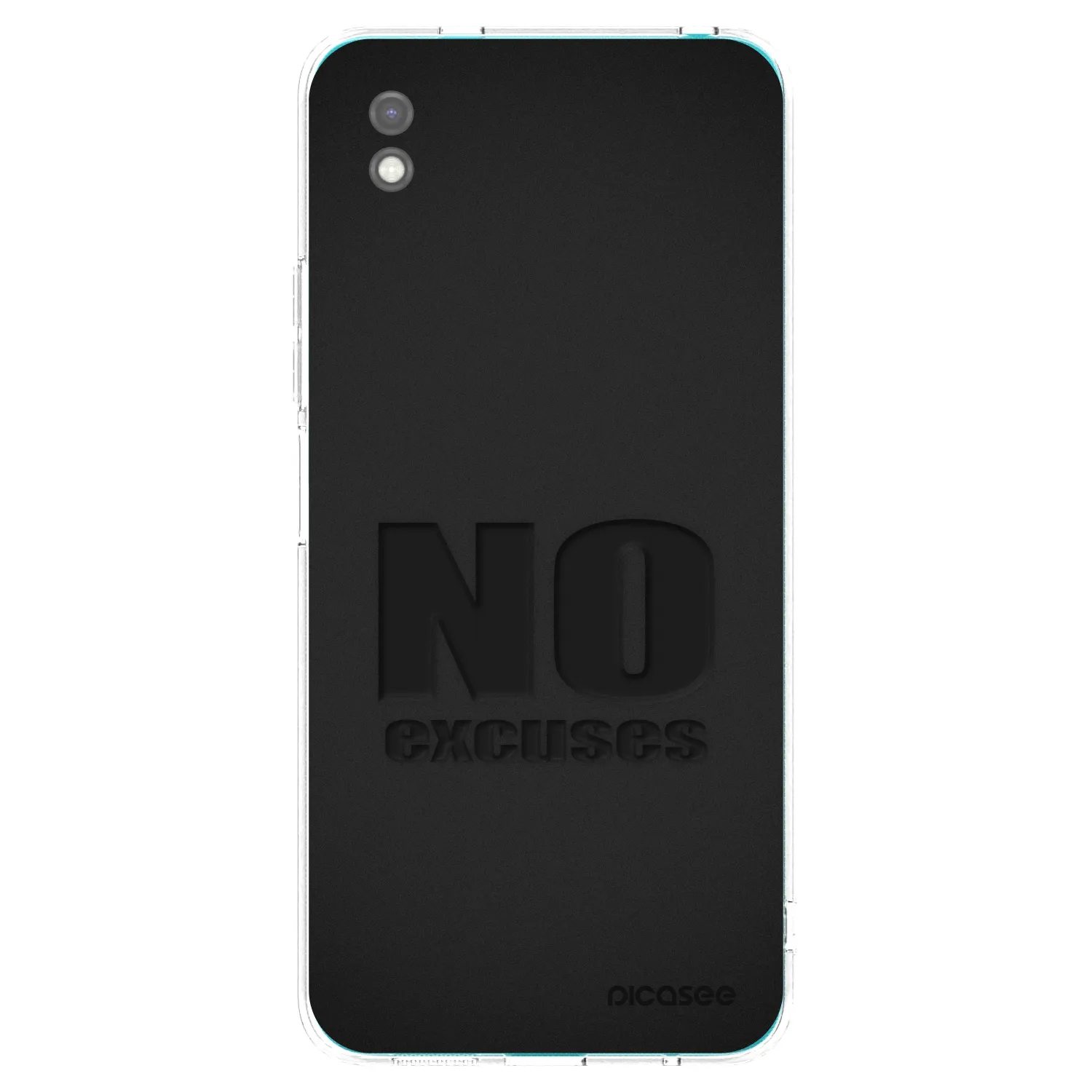 Picasee silikonowe czarne etui na Xiaomi Redmi 9A - No Excuses