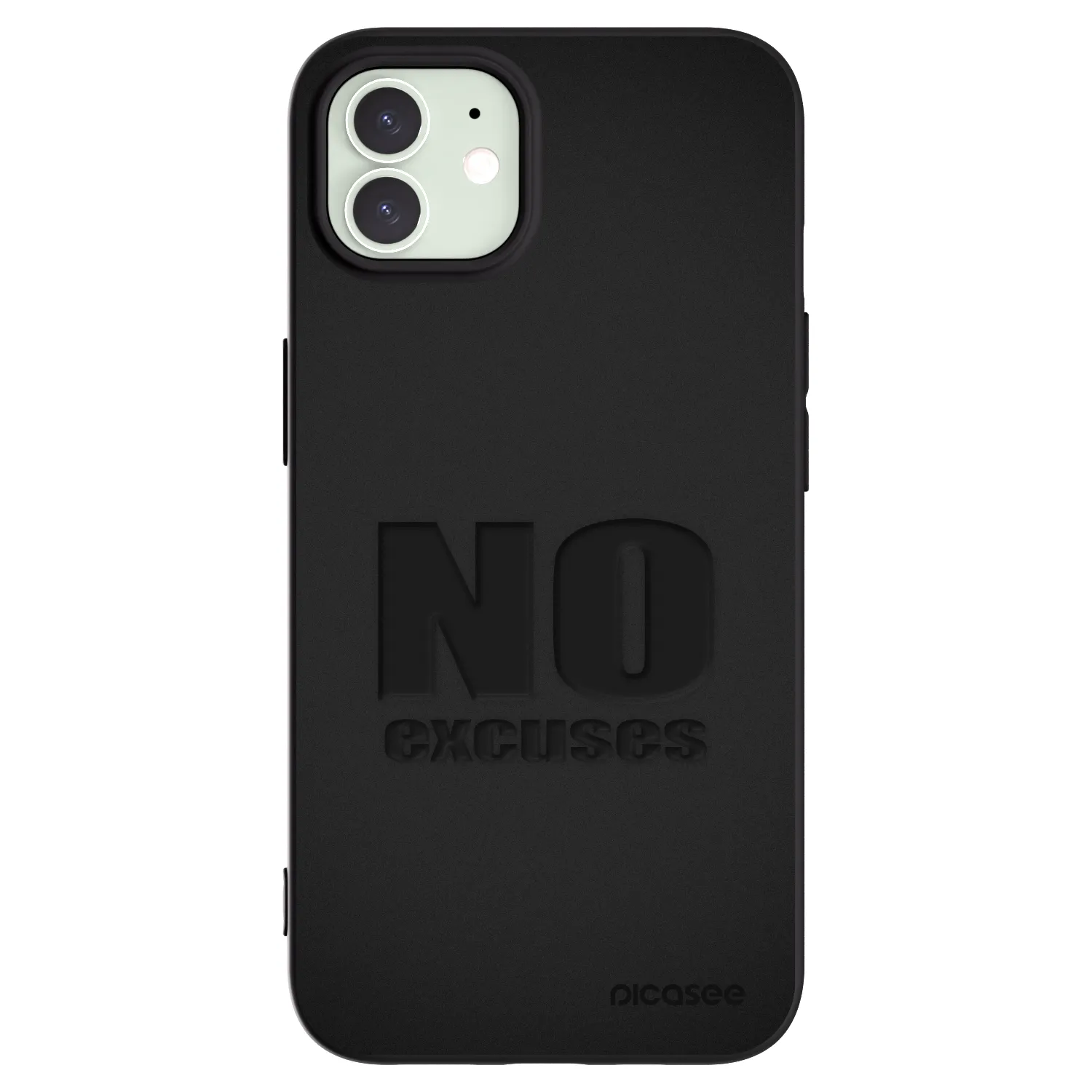 Picasee silikonowe czarne etui na Apple iPhone 12 - No Excuses