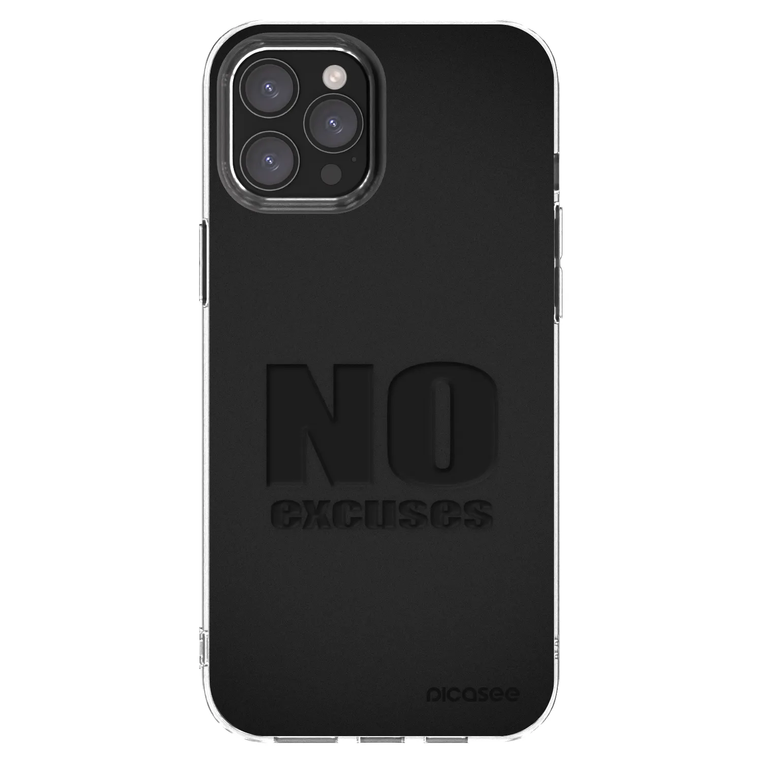 Picasee silikonowe przeźroczyste etui na Apple iPhone 12 Pro Max - No Excuses