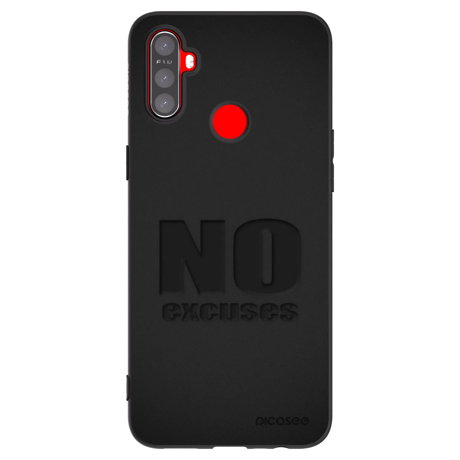 Picasee silikonowe czarne etui na Realme C3 - No Excuses