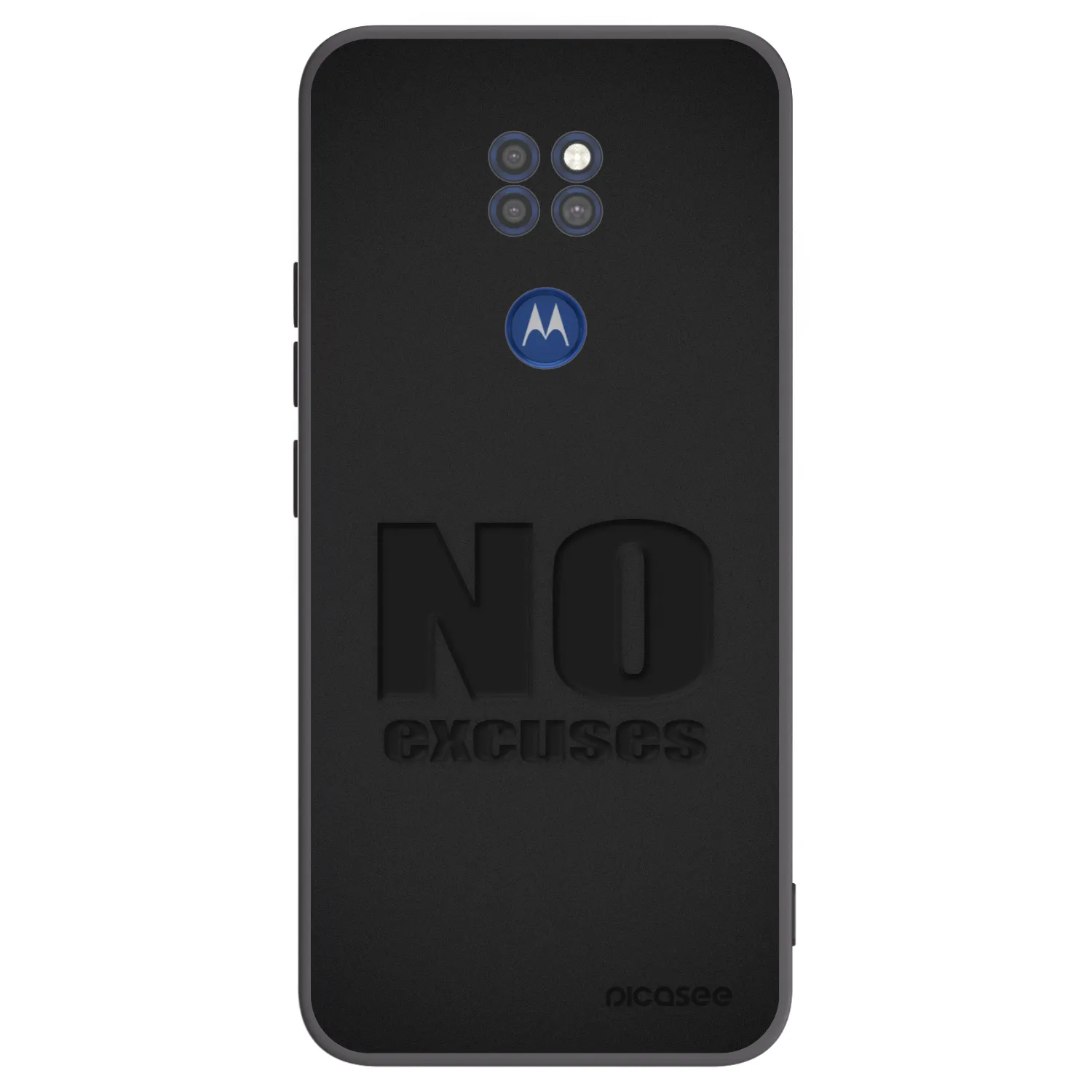 Picasee silikonowe czarne etui na Motorola Moto G9 Play - No Excuses