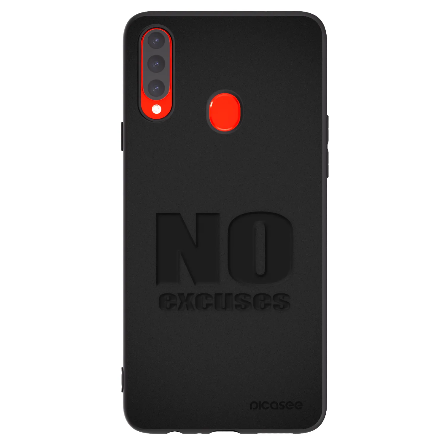 Picasee silikonowe czarne etui na Samsung Galaxy A20s - No Excuses