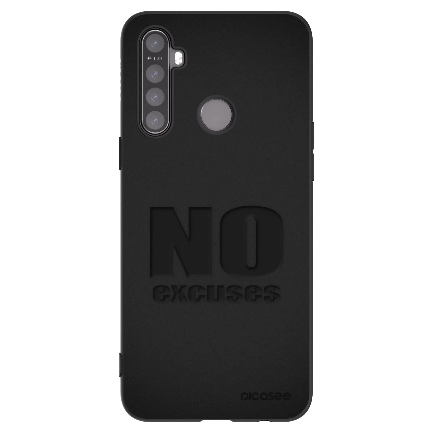 Picasee silikonowe czarne etui na Realme 6i - No Excuses