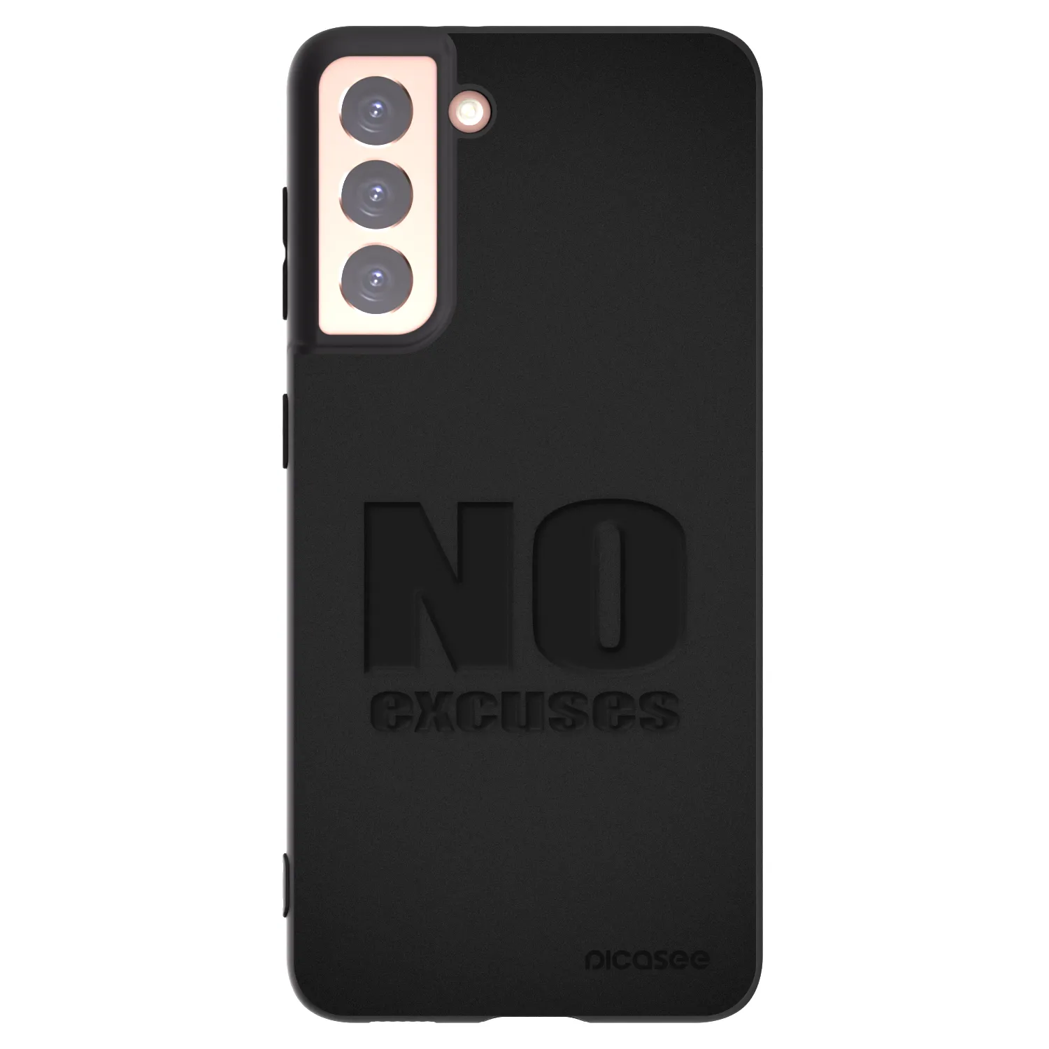 Picasee silikonowe czarne etui na Samsung Galaxy S21 5G G991B - No Excuses