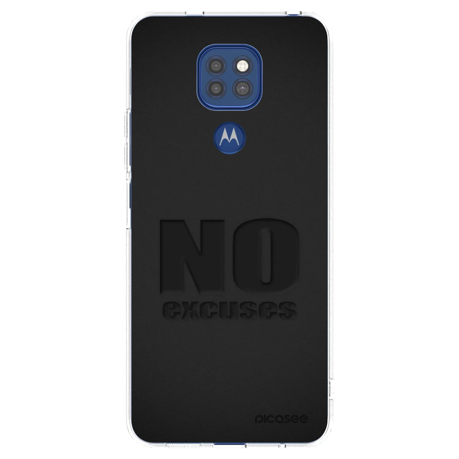 Picasee silikonowe przeźroczyste etui na Motorola Moto G9 Play - No Excuses