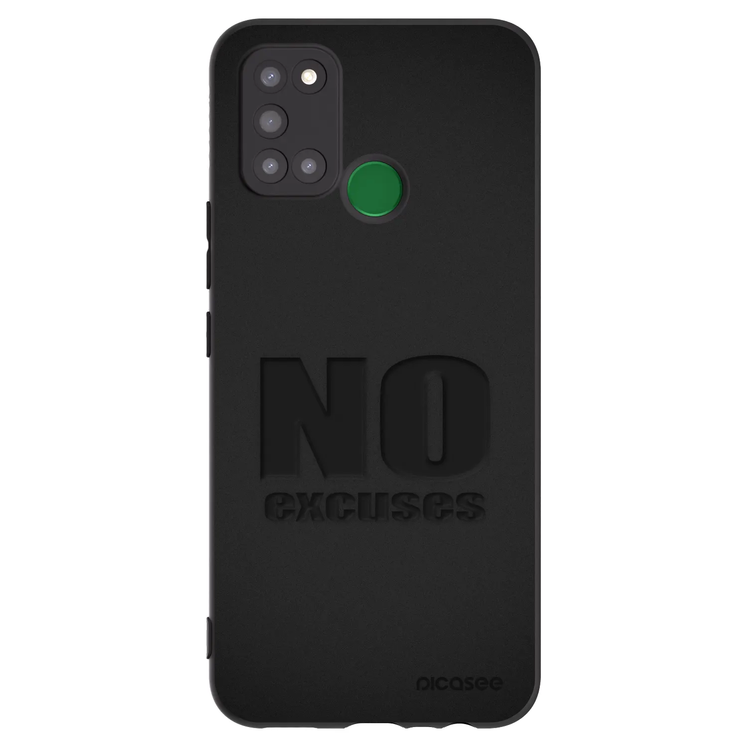 Picasee silikonowe czarne etui na Realme 7i - No Excuses