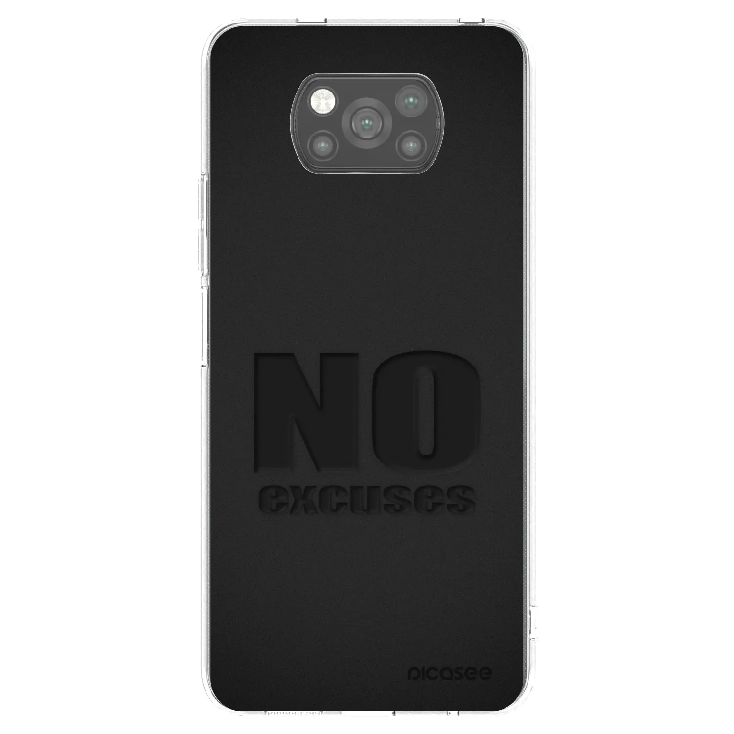 Picasee silikonowe czarne etui na Xiaomi Poco X3 Pro - No Excuses