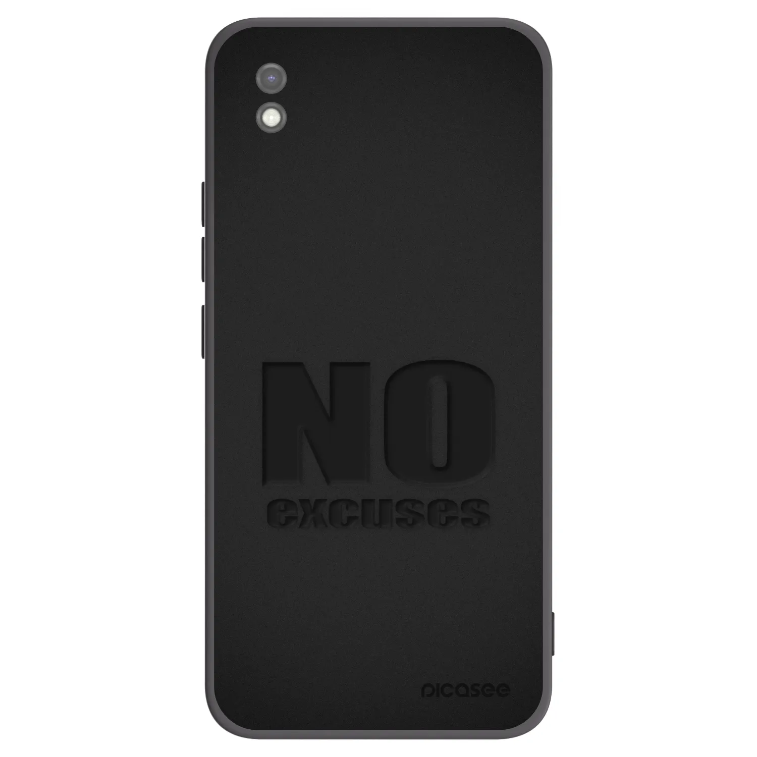 Picasee silikonowe czarne etui na Xiaomi Redmi 9AT - No Excuses