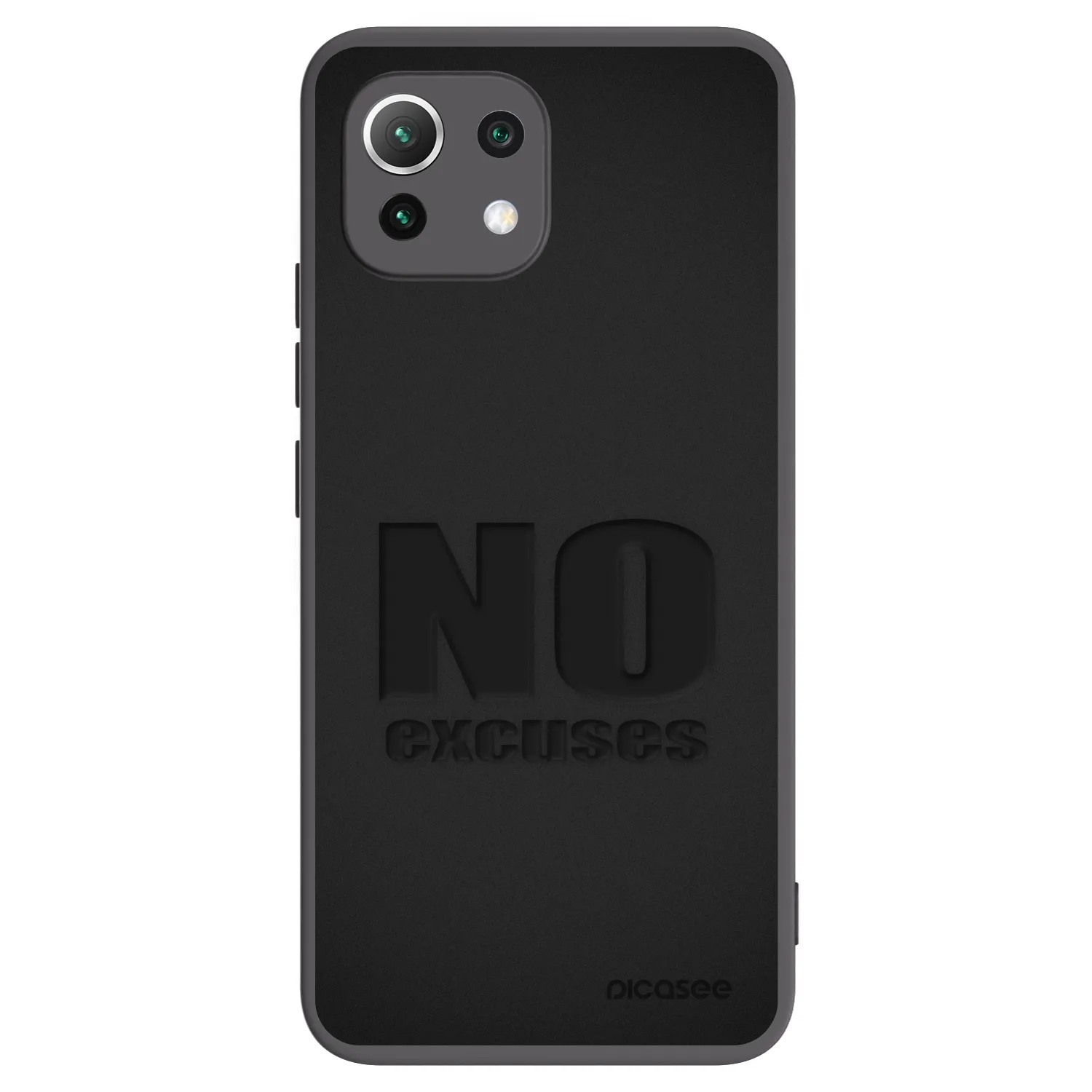 Picasee silikonowe czarne etui na Xiaomi Mi 11 Lite - No Excuses