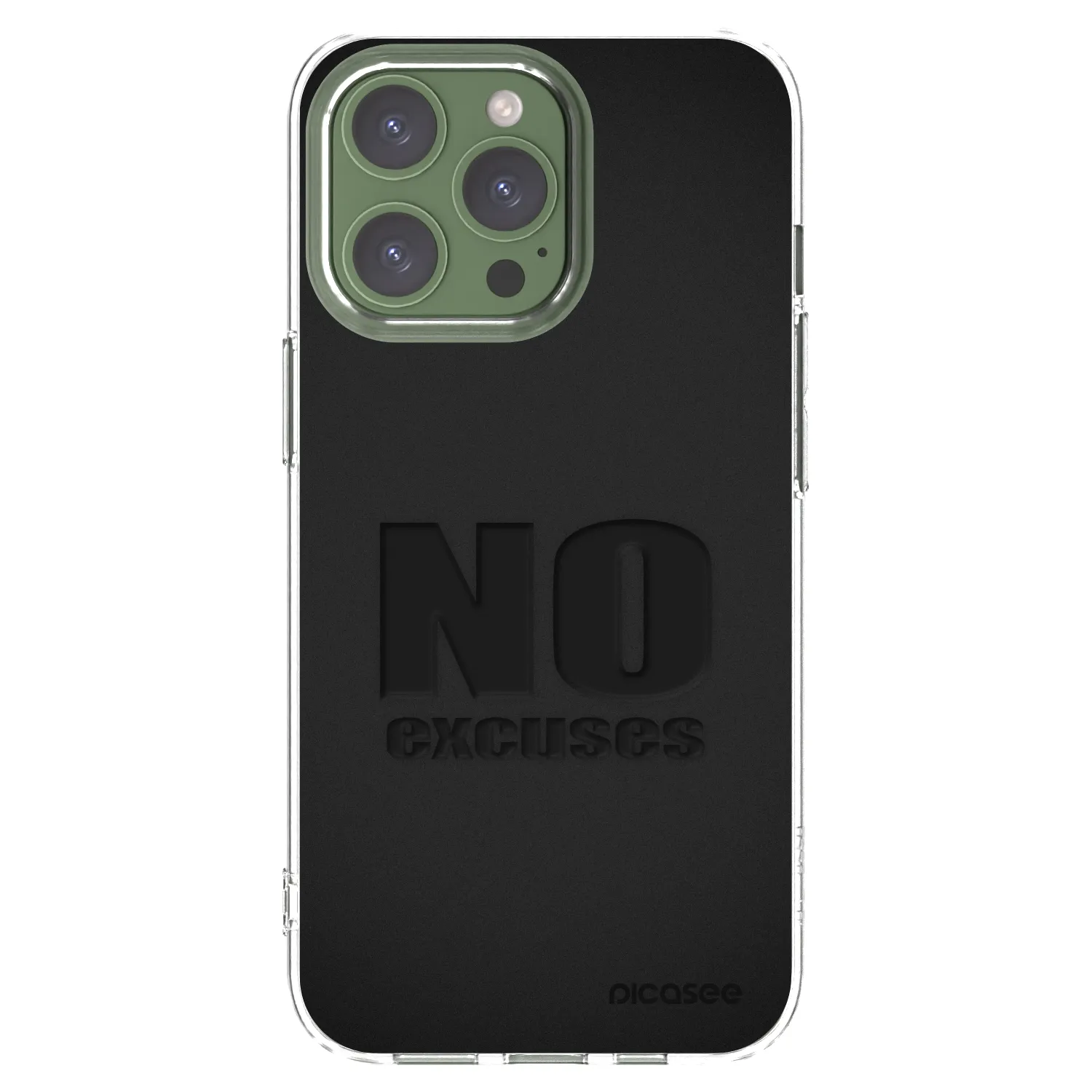 Picasee silikonowe przeźroczyste etui na Apple iPhone 13 Pro - No Excuses