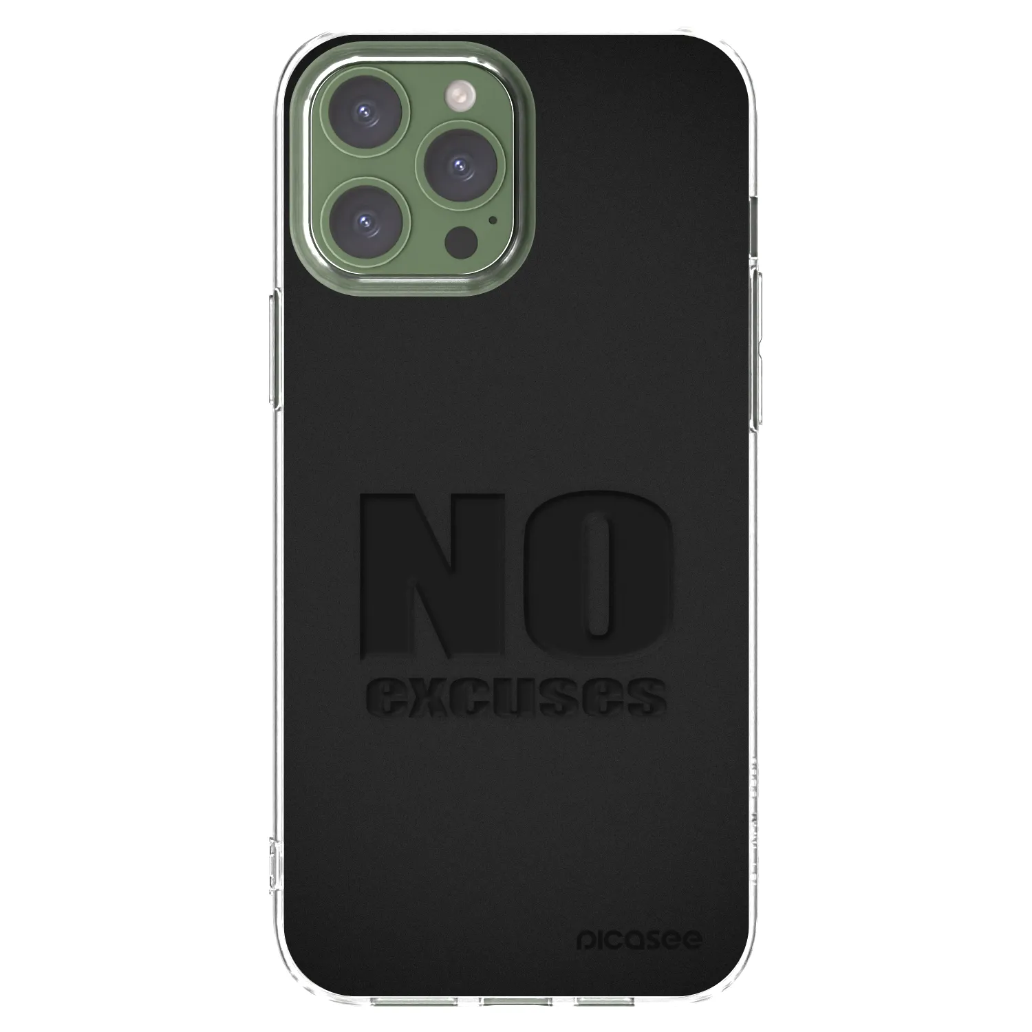 Picasee silikonowe przeźroczyste etui na Apple iPhone 13 Pro Max - No Excuses
