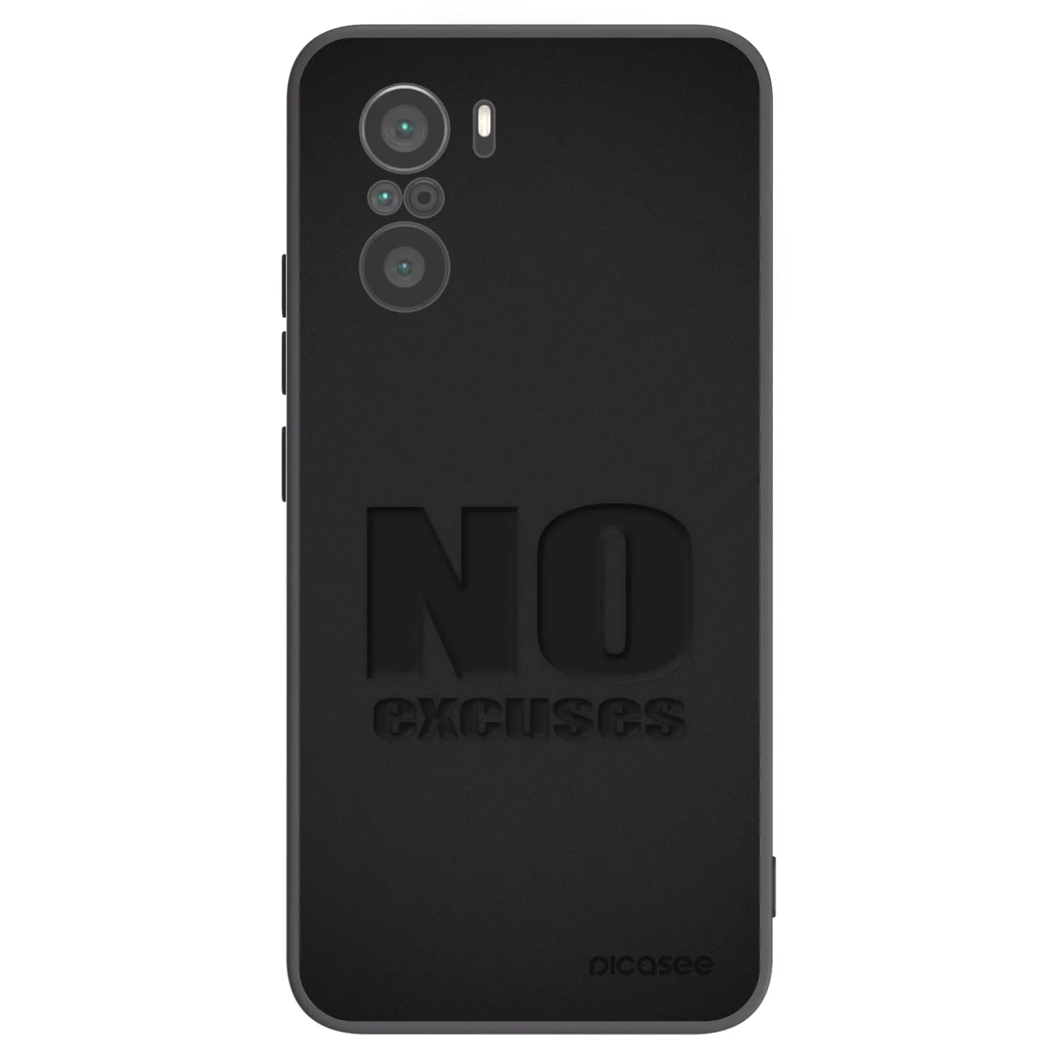 Picasee silikonowe czarne etui na Xiaomi Poco F3 - No Excuses