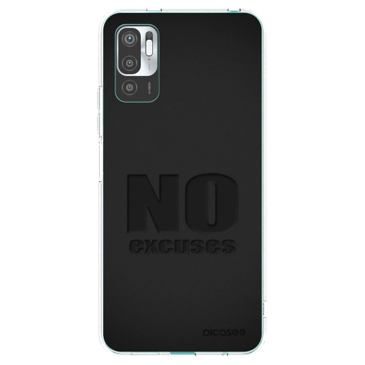 Picasee silikonowe przeźroczyste etui na Xiaomi Redmi Note 10 5G - No Excuses